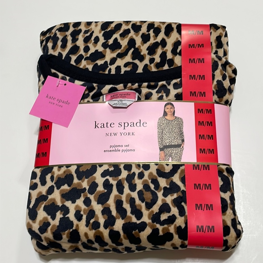BNWT Kate Spade Leopard Pajamas set Size M